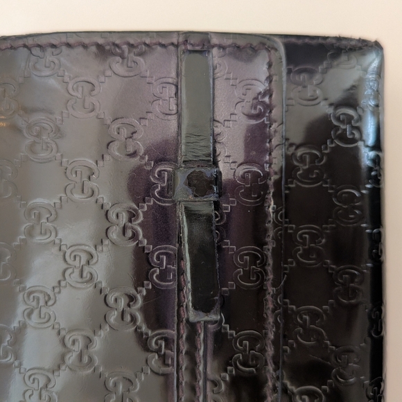 Gucci Guccisima Patent Leather Deep Purple Long Snap Wallet - Picture 4 of 16